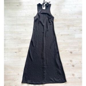 House of Harlow 1960 Black Satin Maxi Dress